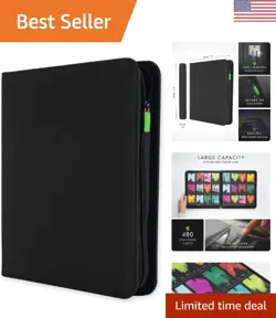 Lightweight Black Trading Card Zip Binder - Protection for Collectors - Image 1