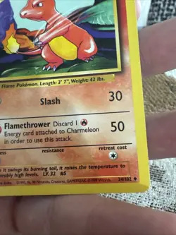Charmeleon 24/102 Base Set Unlimited WOTC 1999 Pokemon Card - Image 5