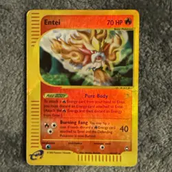 Entei H08/H32 Aquapolis Holo Rare 70 HP Basic English Pokemon TCG 2002 - Image 1
