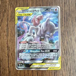 Mewtwo & Mew GX SM191 TAG TEAM GX Promo Holo 270 HP English Pokemon TCG - Image 1