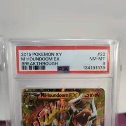 Mega Houndoom EX 22/162 Breakthrough Holo Ultra Rare Pokemon TCG PSA 8 - Image 2