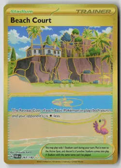 Beach Court 263/182 Hyper Rare Paradox Rift Pokemon NM - Image 1
