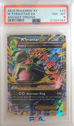 M Tyranitar ex Pokemon Ancient Origins #43 PSA 8- NM-MT - Image 1