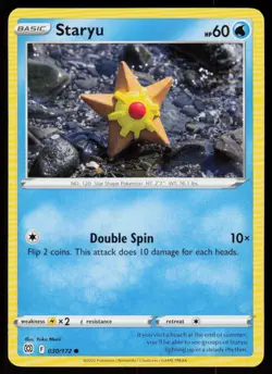 Staryu 030/172 Common Brilliant Stars Pokemon Near Mint - Image 1