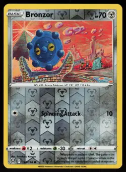 Bronzor 125/196 Common Lost Origin Pokemon Reverse Holo Lightly Played - Image 1