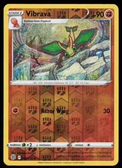 Vibrava 075/172 Uncommon Brilliant Stars Pokemon Reverse Holo Lightly Played - Image 1