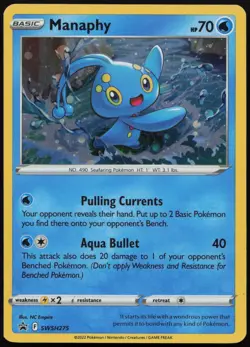 Manaphy SWSH275 Holo Promo Sword & Shield Promo Pokemon Holo NM/LP - Image 1
