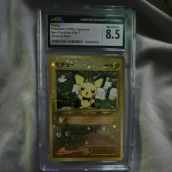 Pokemon TCG 2000 Neo Premium File 2 Pichu 172 Reverse Holo Japanese CGC 8.5 - Image 1