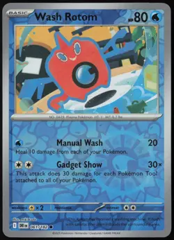 Wash Rotom 061/182 Destined Rivals Common Reverse Holo Pokemon NM - Image 1