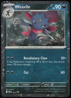 Weavile (Cosmos Holo) 021 ME: Mega Evolution Promo Holo Pokemon NM - Image 1
