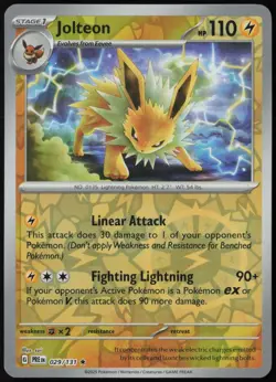 Jolteon 029/131 Prismatic Evolutions Rare Reverse Holo Pokemon NM - Image 1