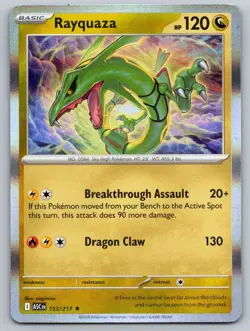Rayquaza 153/217 Rare Ascended Heroes Pokemon Holo Near Mint - Image 1