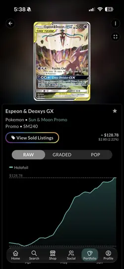 Pokemon TCG Espeon & Deoxys GX SM240 TAG TEAM Promo Holo English 260 HP - Image 3