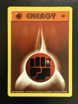 FIGHTING ENERGY Pokemon Card WOTC 1st Edition Base Set Shadowless 97/102 NM (B) - Image 1