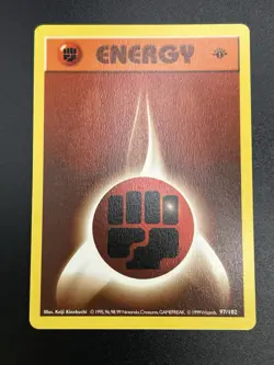 FIGHTING ENERGY Pokemon Card WOTC 1st Edition Base Set Shadowless 97/102 NM (B) - Image 3