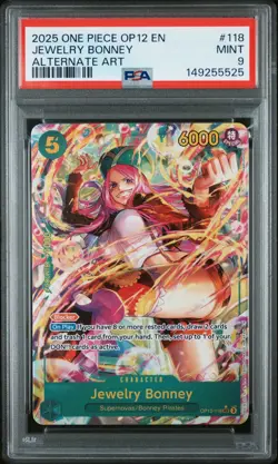 2025 One Piece Op12-118 Jewelry Bonney English Alternate Art PSA 9 Mint - Image 1