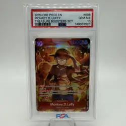 2024 One Piece EN Monkey D. Luffy ST10-006 SR Treasure Boosters Set PSA 10 - Image 1