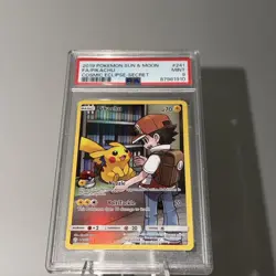 2019 Pokemon Sun & Moon Cosmic Eclipse Pikachu Full Art Secret Fa PSA 9 #241 - Image 1