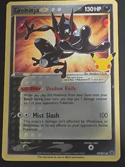 Pokemon TCG Greninja Gold Star SWSH144 Celebrations Black Star Promo Card - Image 1