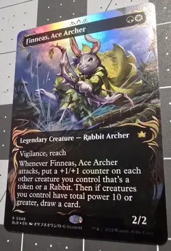 Finneas, Ace Archer (Borderless) (Raised Foil) Bloomburrow Foil Magic Gathering - Image 2