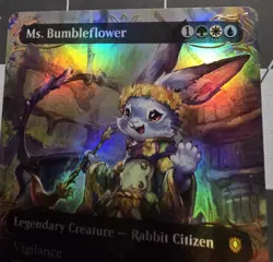 Ms. Bumbleflower Borderless Raised Foil Commander: Bloomburrow Foil MTG - Image 3