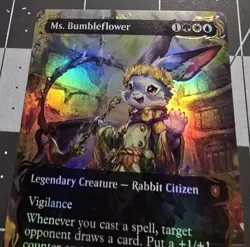 Ms. Bumbleflower Borderless Raised Foil Commander: Bloomburrow Foil MTG - Image 4