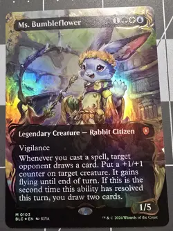 Ms. Bumbleflower Borderless Raised Foil Commander: Bloomburrow Foil MTG - Image 5