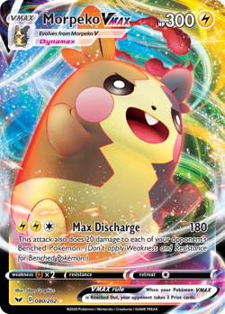 MORPEKO VMAX 080/202 HOLO VMAX RARE SWORD & SHIELD POKEMON HOLO NEAR MINT - Image 1