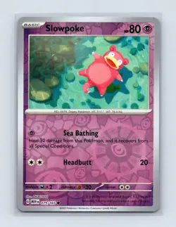 Slowpoke 079/165 Common 151 Pokemon Reverse Holo Near Mint - Image 1