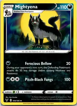 Mightyena 104/185 Uncommon Vivid Voltage Pokemon Near Mint - Image 1