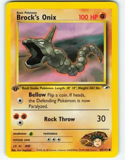 Brock's Onix - 1st Edition - 69/132 Gym Heroes- WOTC - Pokemon TCG - 2000 - Image 1