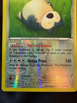 POKEMON Snorlax - 58/83 - Rare - Reverse Holo Pokemon Gens NM/LP - Image 2