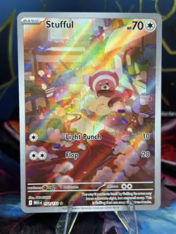 Stufful Illustration Rare Full Art Holo 154/132 ME01 Mega Evolution Pokemon TCG - Image 1