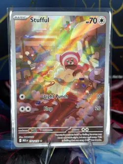 Stufful Illustration Rare Full Art Holo 154/132 ME01 Mega Evolution Pokemon TCG - Image 3