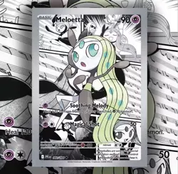 Meloetta EX SAR Full Art | Comic Style Pokemon Fan Art Non Tcg - Image 1