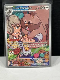Pokemon TCG Arven's Greedent 205/182 Illustration Rare Destined Rivals NM/M - Image 1