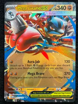 Mega Lucario ex 077/132 Mega Evolution Pokemon Double Rare NM - Image 2