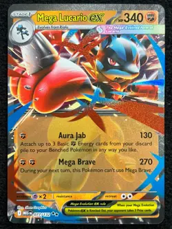 Mega Lucario ex 077/132 Mega Evolution Pokemon Double Rare NM - Image 2