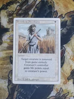 Magic the Gathering ~ MTG ~ 1x Swords to Plowshares ~ MP ~ REVISED - Image 1