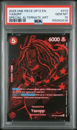 2025 One Piece OP12 EN Yasopp Special Alternate Art #013 PSA 10 GEM MINT - Image 1