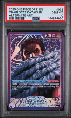 2025 One Piece CHARLOTTE KATAKURI OP11-062 Alternate Art PSA 10 - Image 1