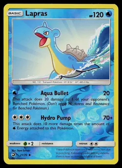 Pokemon Card - Lapras Dragon Majesty 21/70 Reverse Holo Uncommon - Image 1