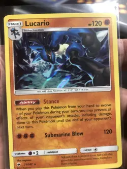 💥 Lucario SM54 Sun & Moon Ultra Rare Holo Promo Pokemon Card 2017 - Image 3