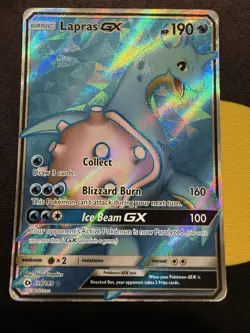 Pokemon TCG Card Lapras GX (Full Art) 139/149 SM Base Set Holo Heavily Played - Image 1