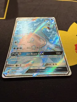 Pokemon TCG Card Lapras GX (Full Art) 139/149 SM Base Set Holo Heavily Played - Image 2