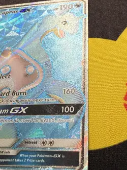 Pokemon TCG Card Lapras GX (Full Art) 139/149 SM Base Set Holo Heavily Played - Image 3