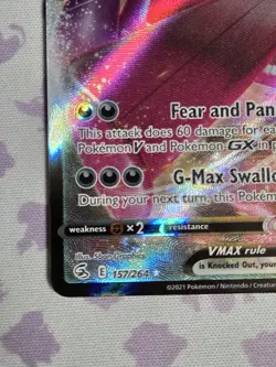 Pokemon Gengar VMAX TCG 157/264 Swsh08: Fusion Strike Ultra Rare Holo Card - Image 4