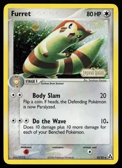 Furret 33/92 Reverse Holo Stamped Legend Maker Pokemon Card - Image 1