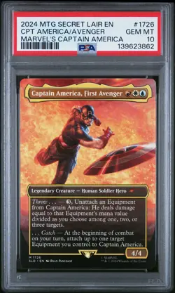 2024 MTG SECRET LAIR DROP #1726 CAPTAIN AMERICA, FIRST AVENGER PSA 10 - Image 1