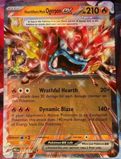 2025 Pokemon Prismatic Evolutions Hearthflame Mask Ogerpon ex #017/131 - Image 1